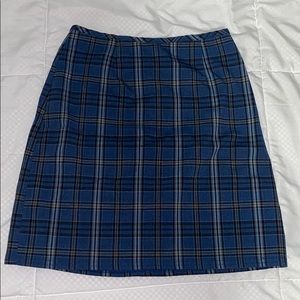 High waisted plaid skirt